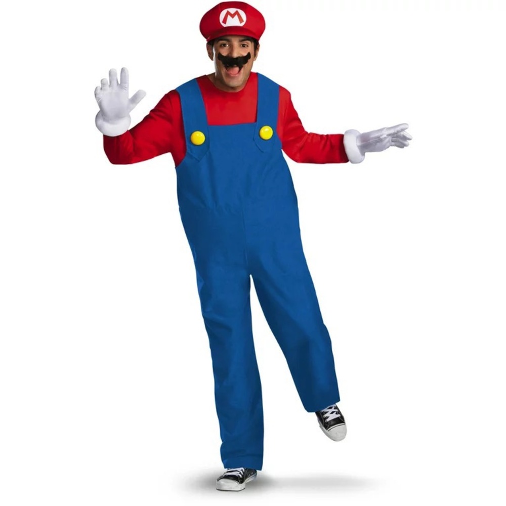 Super Mario Rubie’s Mario Halloween Dress Up Costume Size Large - 2 Piece Set